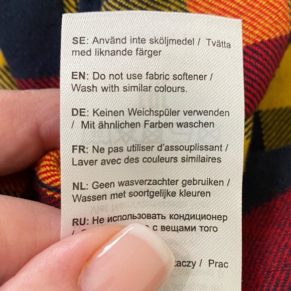 Fjallraven New Size M Skog Slim Fit Heavy Flannel Button‎ Down Shirt Red Yellow - Picture 8 of 10